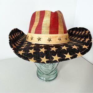 NWOT Goldcoast Sunwear Old Glory Drifter Patriotic Cowboy Hat Western O/S